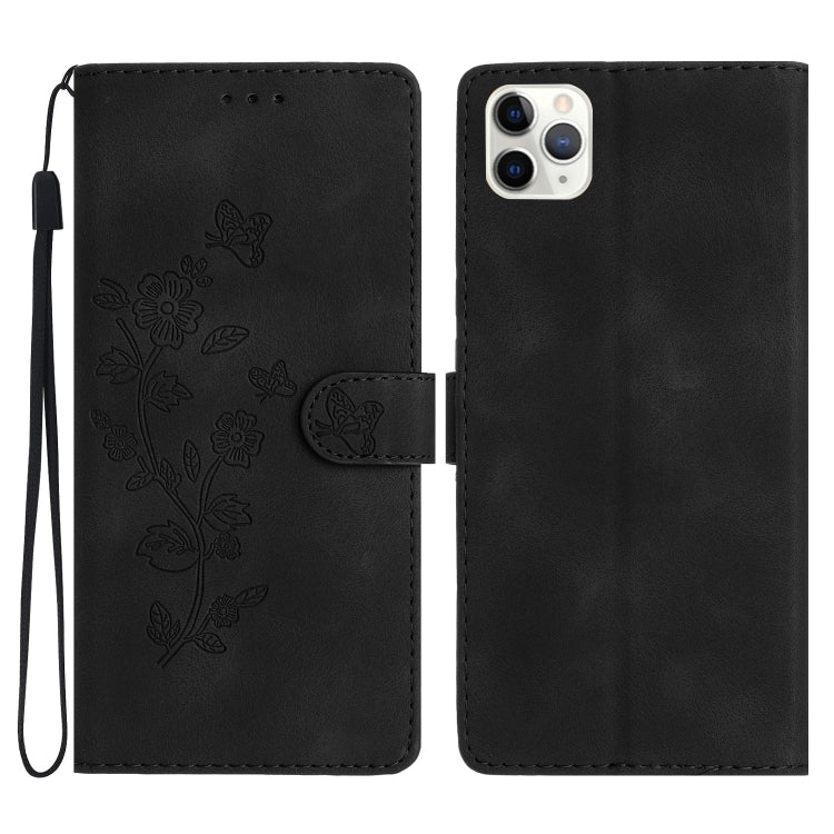 Flower Butterfly Embossing Pattern Leather Phone Case, For iPhone 12 mini, For iPhone 11 Pro Max, For iPhone 11, For iPhone 11 Pro