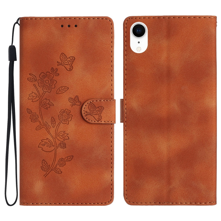 Flower Butterfly Embossing Pattern Leather Phone Case, For iPhone X / XS, For iPhone XR, For iPhone XS Max, For iPhone 8 Plus / 7 Plus / 6 Plus