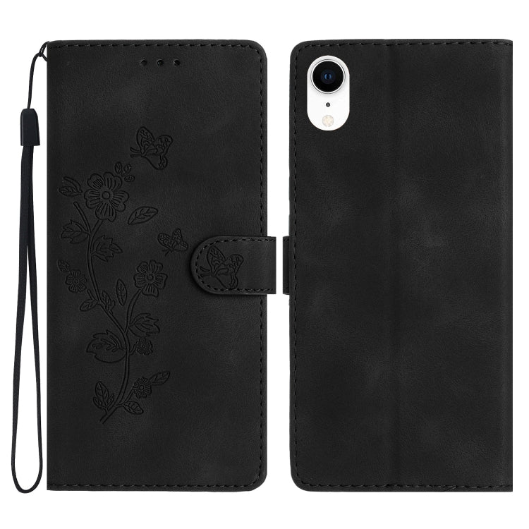 Flower Butterfly Embossing Pattern Leather Phone Case, For iPhone X / XS, For iPhone XR, For iPhone XS Max, For iPhone 8 Plus / 7 Plus / 6 Plus