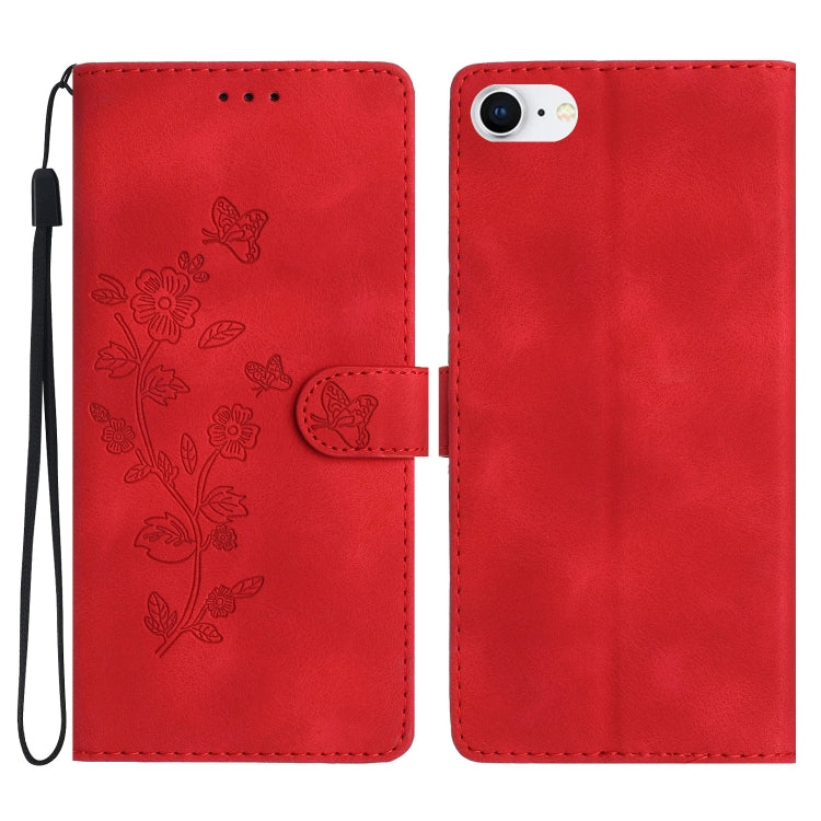 Flower Butterfly Embossing Pattern Leather Phone Case, For iPhone 14 Pro Max, For iPhone SE 2022/2020 / 8 / 7 / 6, For iPhone 13 Pro Max, For iPhone 13 Pro