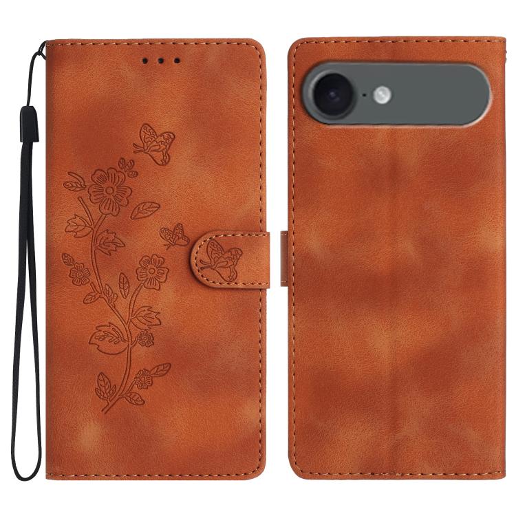Flower Butterfly Embossing Pattern Leather Phone Case, For iPhone Air, For iPhone 16 Pro Max, For iPhone 16 Pro, For iPhone 16 Plus