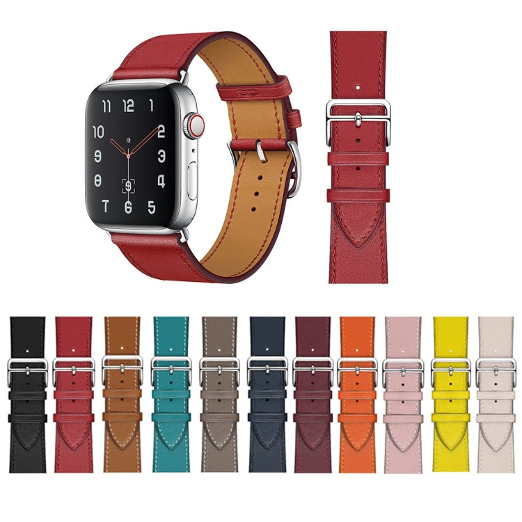 Replacement Leather Strap Watchband, For Apple Watch Series 7 41mm / 6 & SE & 5 & 4 40mm / 3 & 2 & 1 38mm, For Apple Watch Series 7 45mm / 6 & SE & 5 & 4 44mm / 3 & 2 & 1 42mm