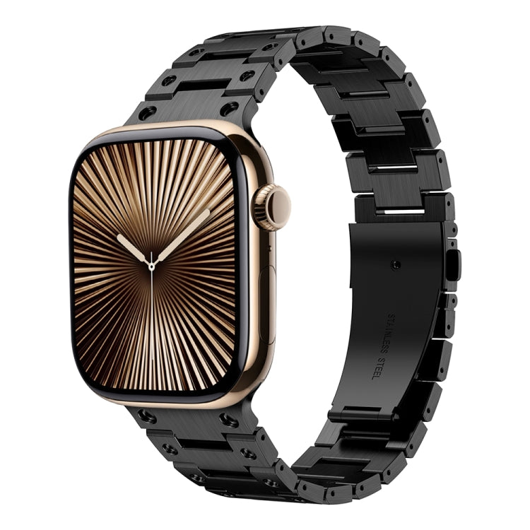 Double Rows Metal Watch Band, For Apple Watch Series 10 46mm, For Apple Watch Series 10 42mm, For Apple Watch SE 2023 44mm, For Apple Watch SE 2023 40mm, For Apple Watch Ultra 2 49mm, For Apple Watch 9 45mm, For Apple Watch 9 41mm                      ...