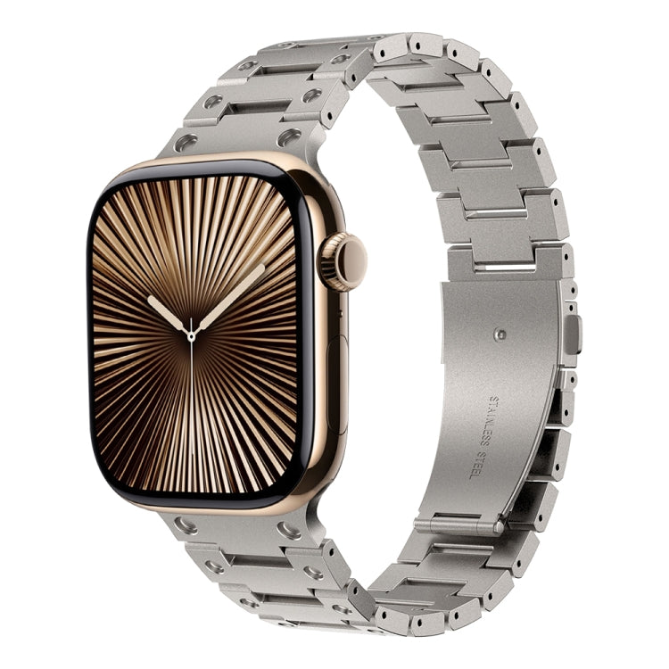 Double Rows Metal Watch Band, For Apple Watch Series 10 46mm, For Apple Watch Series 10 42mm, For Apple Watch SE 2023 44mm, For Apple Watch SE 2023 40mm, For Apple Watch Ultra 2 49mm, For Apple Watch 9 45mm, For Apple Watch 9 41mm                      ...