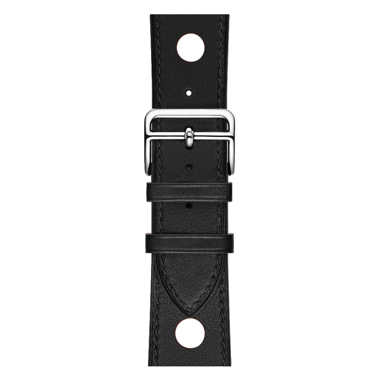 Leather Three Holes Replacement Strap Watchband, For Apple Watch Series 8&7 41mm / SE 2&6&SE&5&4 40mm / 3&2&1 38mm, For Apple Watch Series 7 45mm / 6 & SE & 5 & 4 44mm / 3 & 2 & 1 42mm, For Apple Watch Series 7 41mm / 6 & SE & 5 & 4 40mm / 3 & 2 & 1 38...