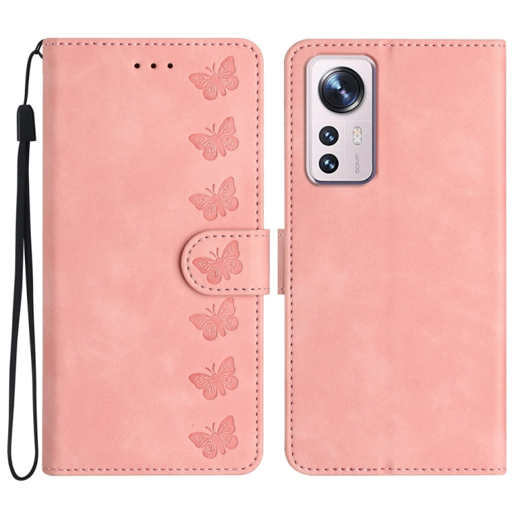 Seven Butterflies Embossed Leather Phone Case