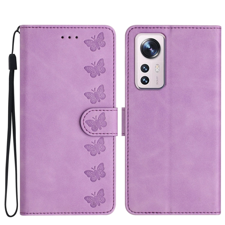Seven Butterflies Embossed Leather Phone Case