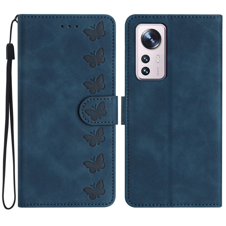 Seven Butterflies Embossed Leather Phone Case
