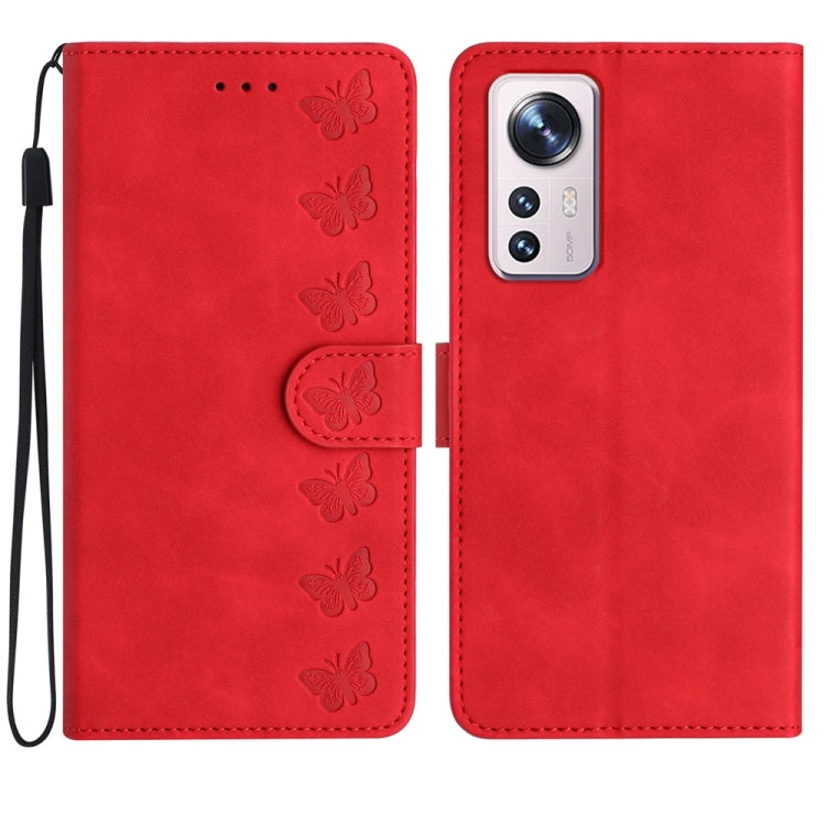 Seven Butterflies Embossed Leather Phone Case