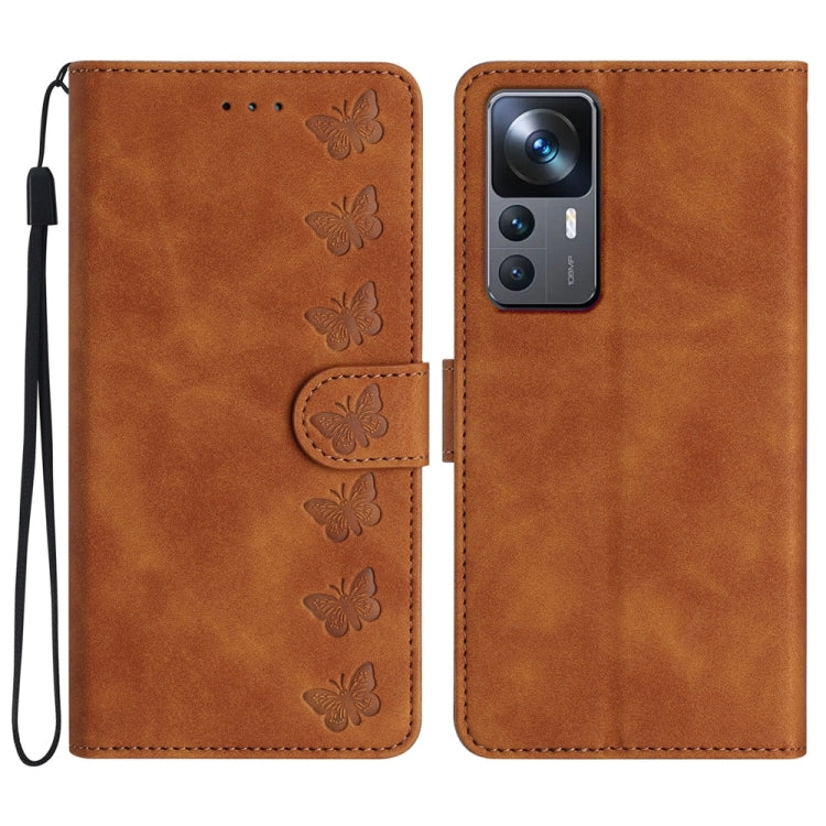 Seven Butterflies Embossed Leather Phone Case