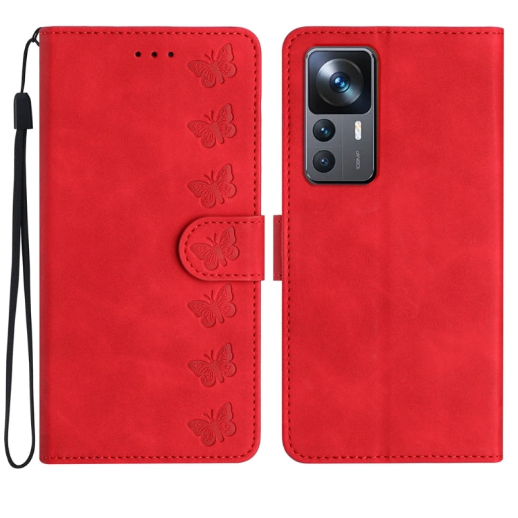 Seven Butterflies Embossed Leather Phone Case