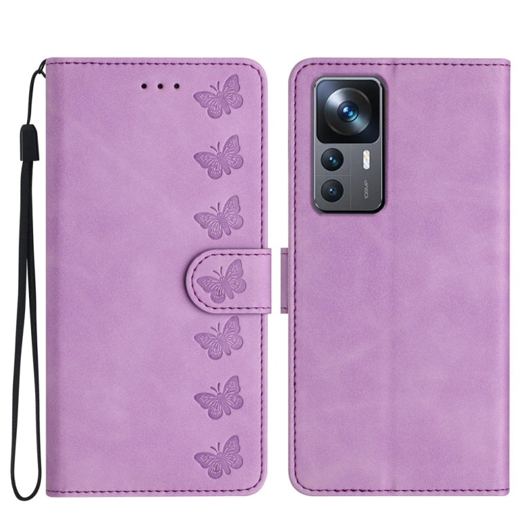 Seven Butterflies Embossed Leather Phone Case