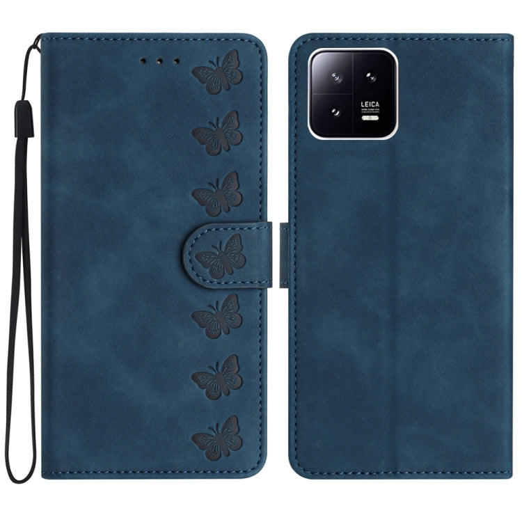 Seven Butterflies Embossed Leather Phone Case
