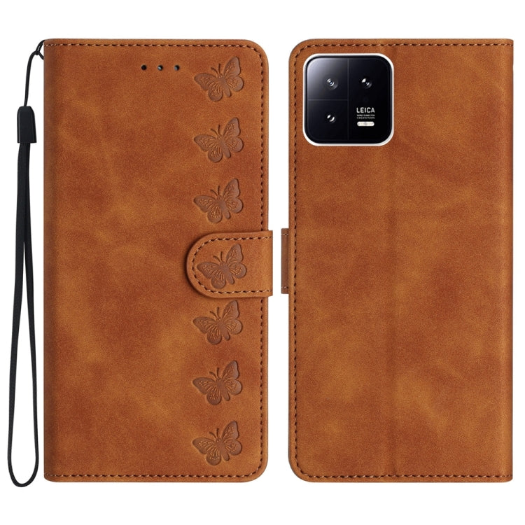 Seven Butterflies Embossed Leather Phone Case