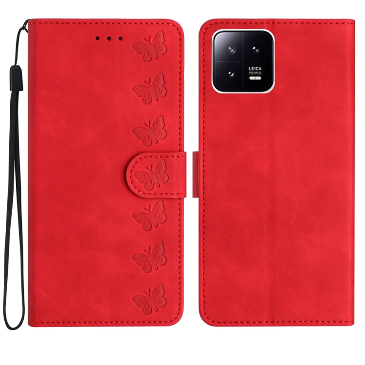 Seven Butterflies Embossed Leather Phone Case