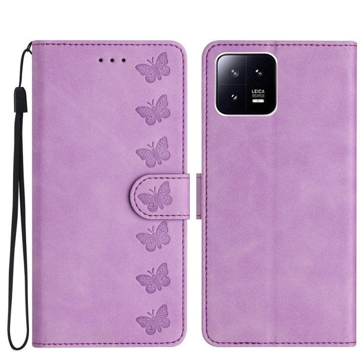 Seven Butterflies Embossed Leather Phone Case