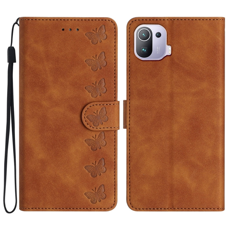 Seven Butterflies Embossed Leather Phone Case