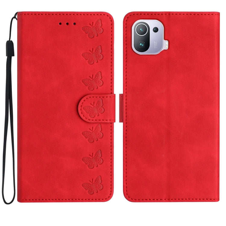 Seven Butterflies Embossed Leather Phone Case