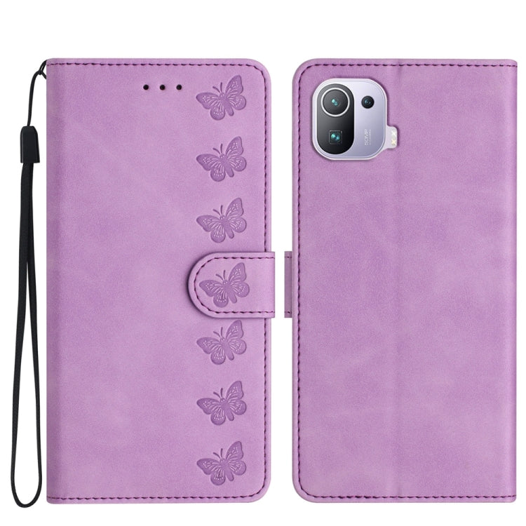 Seven Butterflies Embossed Leather Phone Case