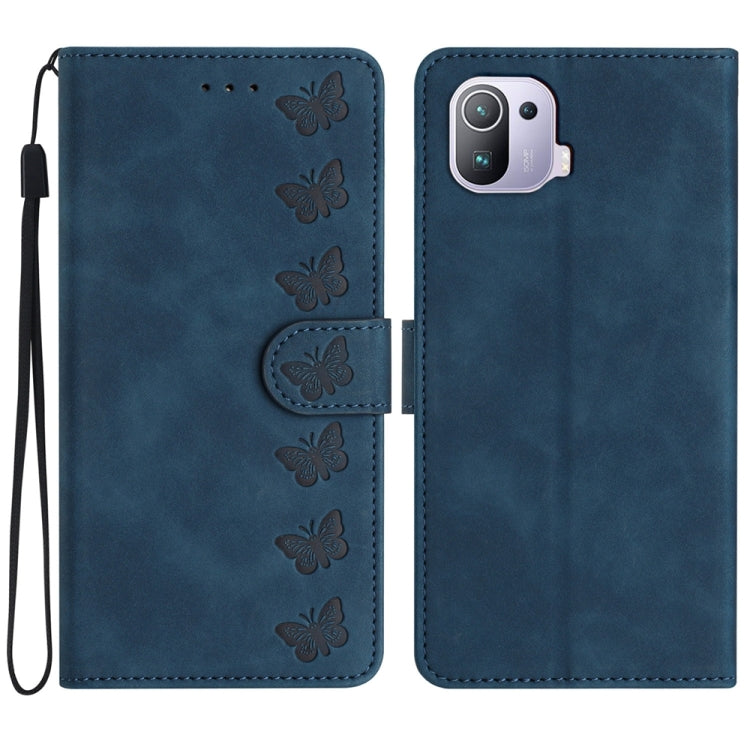 Seven Butterflies Embossed Leather Phone Case