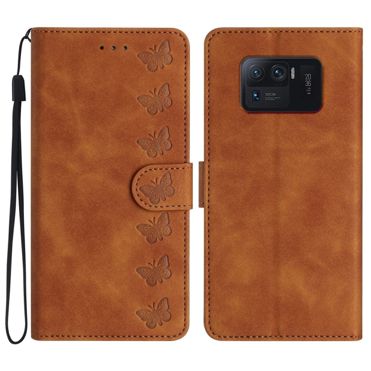 Seven Butterflies Embossed Leather Phone Case