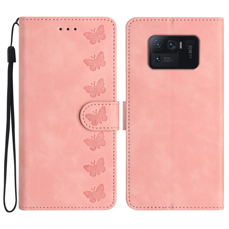 Seven Butterflies Embossed Leather Phone Case