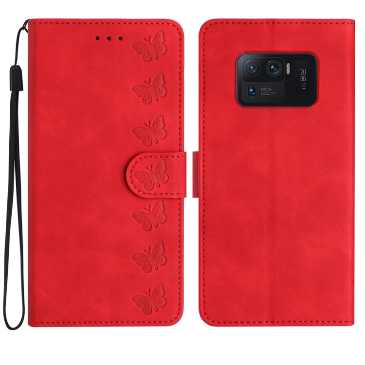 Seven Butterflies Embossed Leather Phone Case