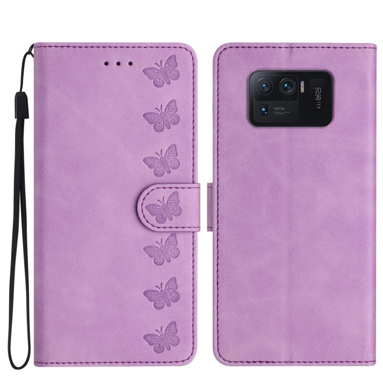 Seven Butterflies Embossed Leather Phone Case