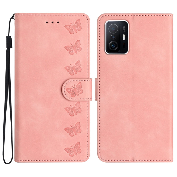 Seven Butterflies Embossed Leather Phone Case