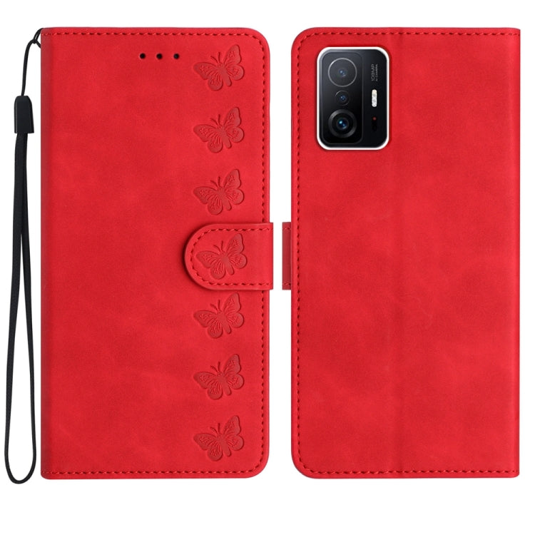 Seven Butterflies Embossed Leather Phone Case