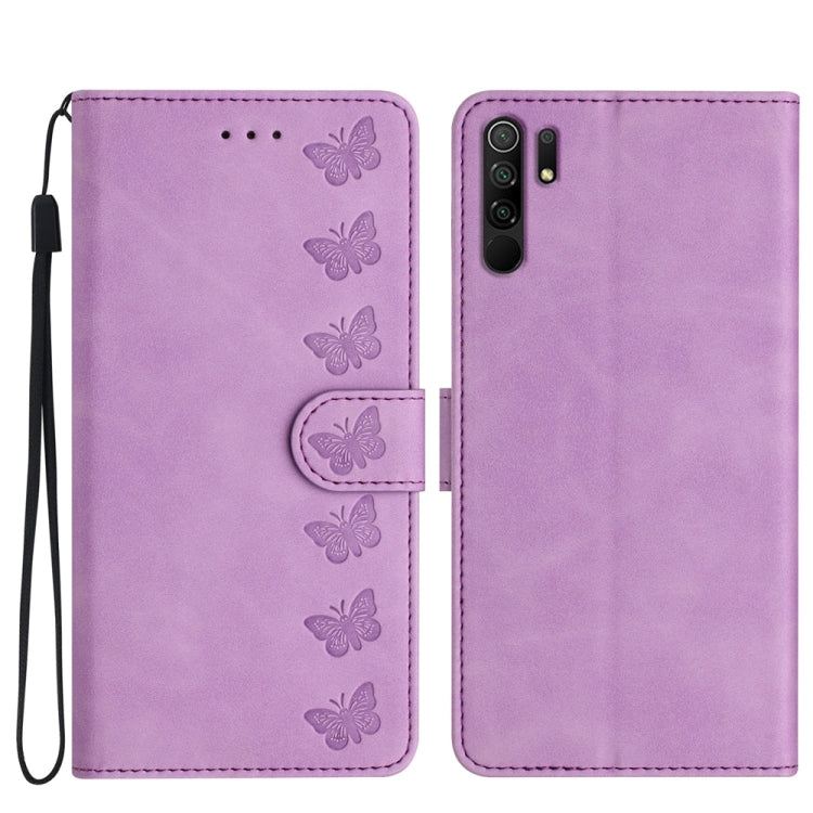 Seven Butterflies Embossed Leather Phone Case