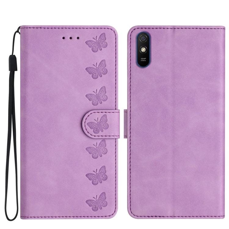 Seven Butterflies Embossed Leather Phone Case