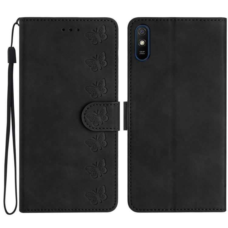 Seven Butterflies Embossed Leather Phone Case, For Xiaomi Redmi Note 9 5G / Note 9T, For Xiaomi Mi 10T Lite, For Xiaomi Mi 10T / 10T Pro, For Xiaomi Redmi 9A