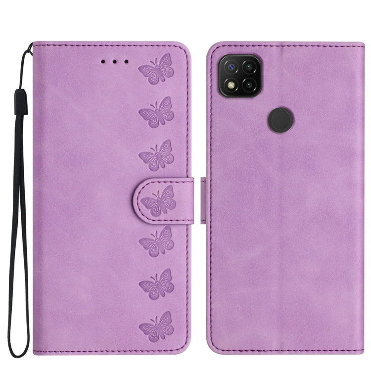 Seven Butterflies Embossed Leather Phone Case