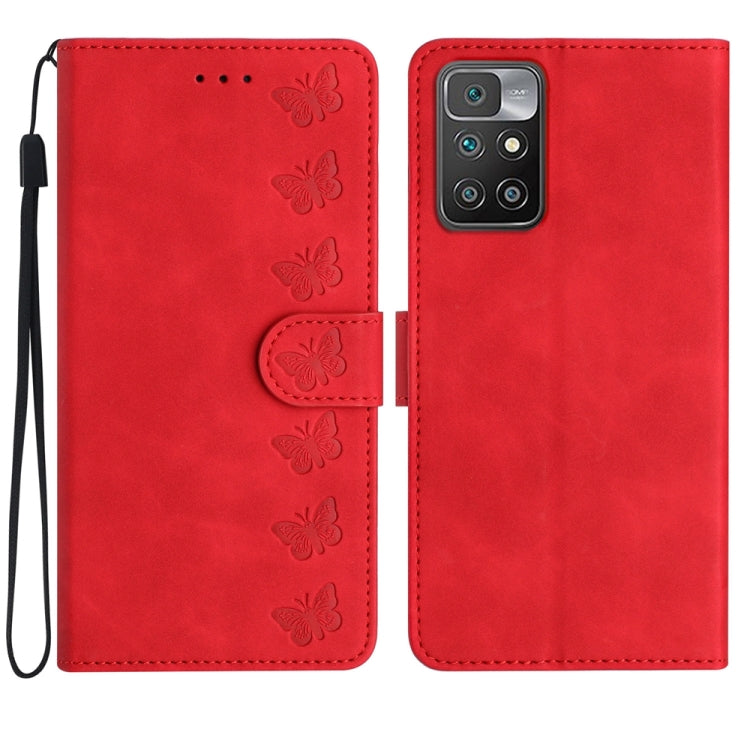 Seven Butterflies Embossed Leather Phone Case