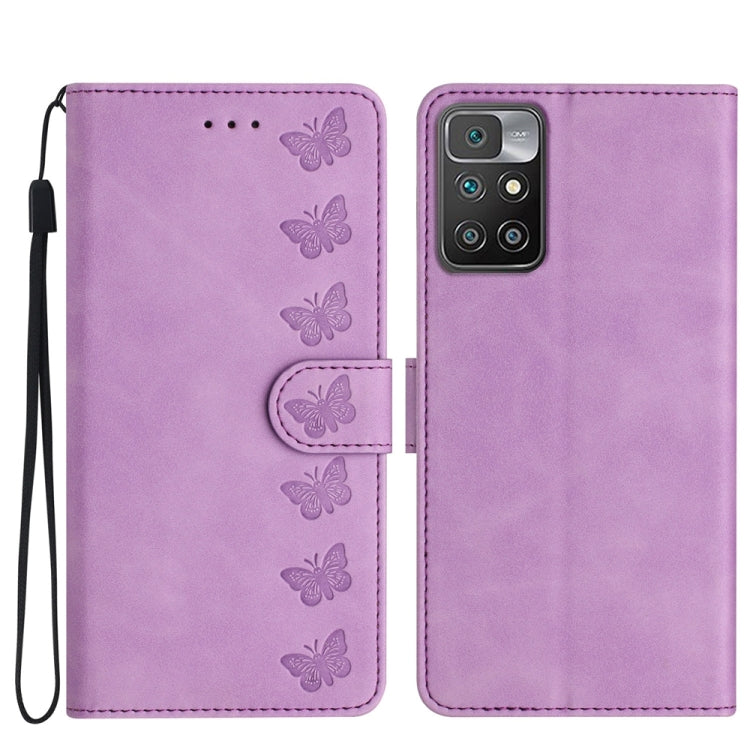 Seven Butterflies Embossed Leather Phone Case