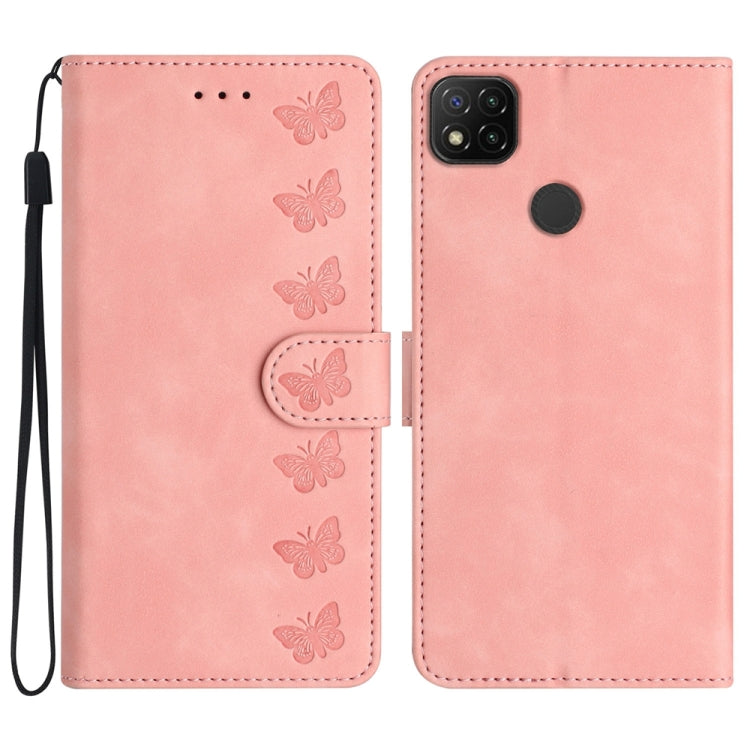 Seven Butterflies Embossed Leather Phone Case
