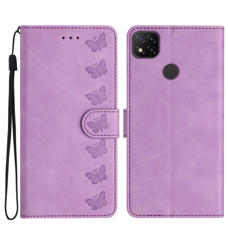 Seven Butterflies Embossed Leather Phone Case