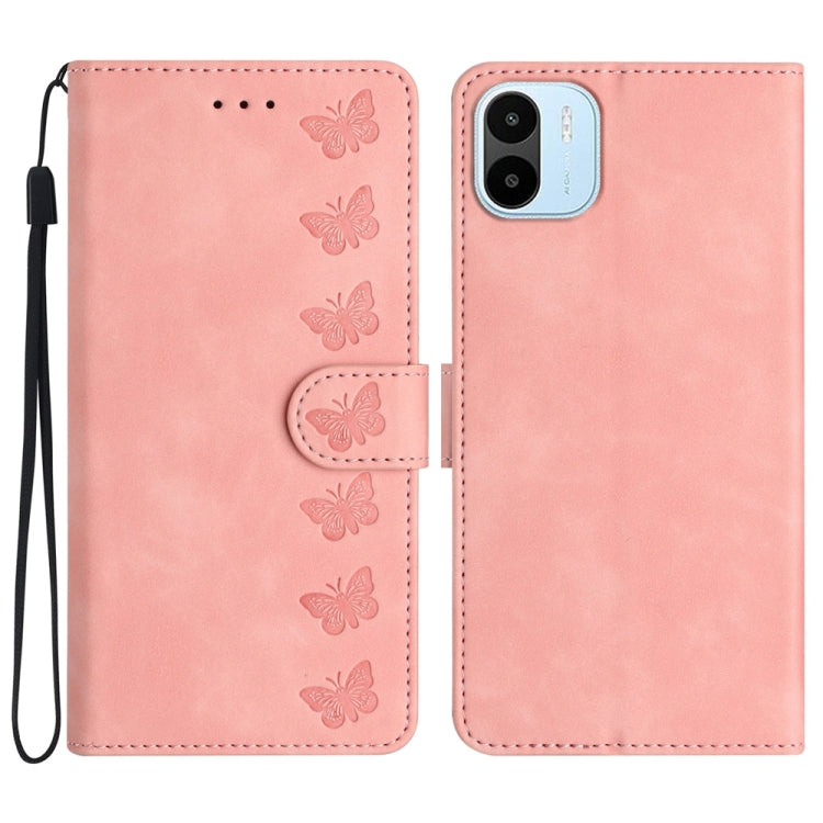 Seven Butterflies Embossed Leather Phone Case