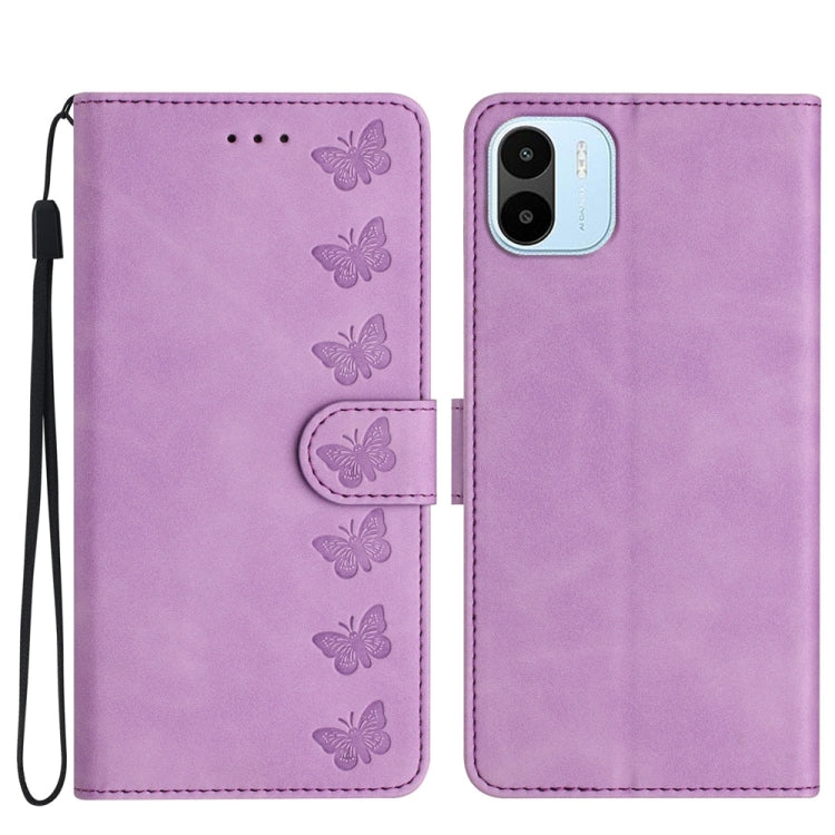 Seven Butterflies Embossed Leather Phone Case