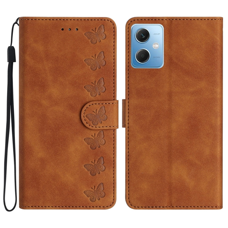 Seven Butterflies Embossed Leather Phone Case