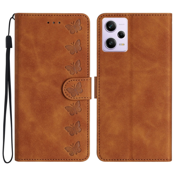 Seven Butterflies Embossed Leather Phone Case, For Xiaomi Redmi 13C 4G, For Xiaomi 13T, For Xiaomi Mi 11 Lite, For Xiaomi Redmi Note 12 Pro 5G Global