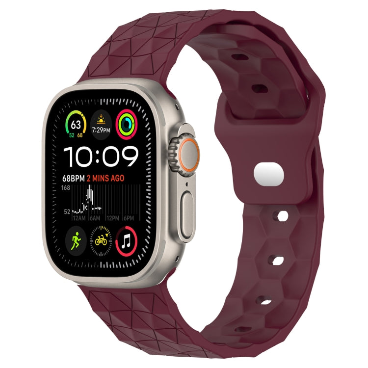 Football Texture Silicone Watch Band, For Apple Watch Ultra 2 49mm, For Apple Watch 9 45mm