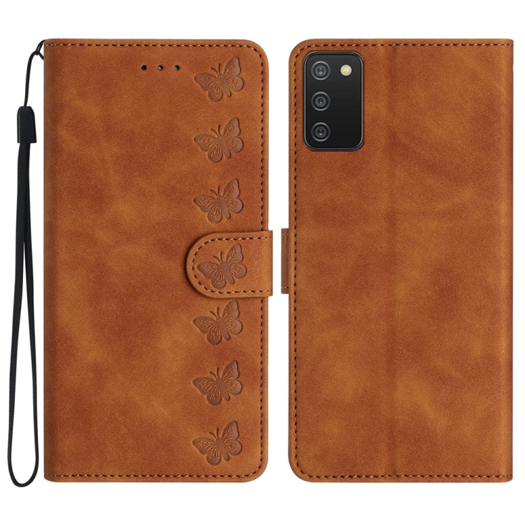 Seven Butterflies Embossed Leather Phone Case, For Samsung Galaxy S24 Ultra 5G, For Samsung Galaxy A25 5G, For Samsung Galaxy A02s 164mm, For Samsung Galaxy A15