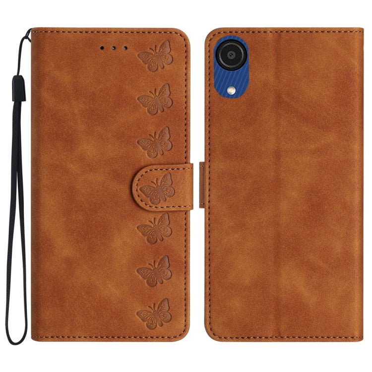 Seven Butterflies Embossed Leather Phone Case, For Samsung Galaxy A04 Core, For Samsung Galaxy S23 FE 5G, For Samsung Galaxy A05, For Samsung Galaxy S24+ 5G