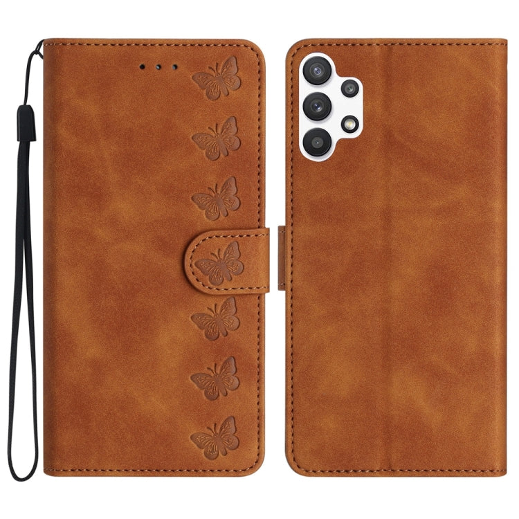 Seven Butterflies Embossed Leather Phone Case, For Samsung Galaxy A04s, For Samsung Galaxy A10 / M10, For Samsung Galaxy A12 5G, For Samsung Galaxy A13 4G