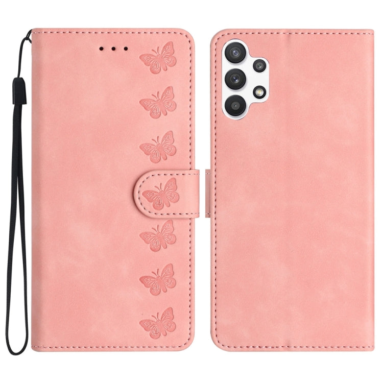 Seven Butterflies Embossed Leather Phone Case