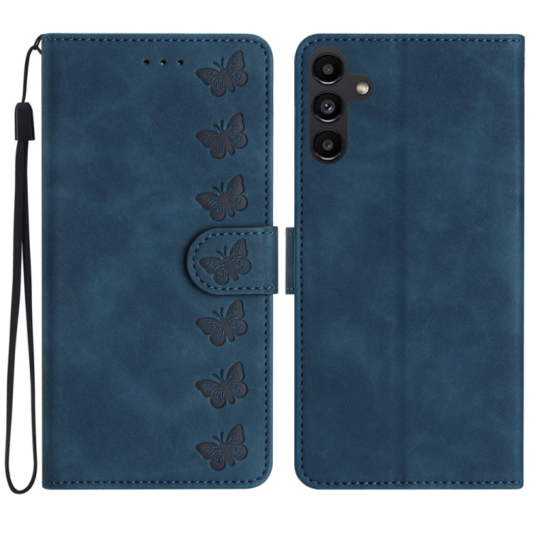 Seven Butterflies Embossed Leather Phone Case, For Samsung Galaxy A13 5G, For Samsung Galaxy A14 5G, For Samsung Galaxy A05s, For Samsung Galaxy S24 5G