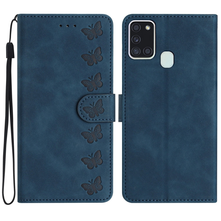 Seven Butterflies Embossed Leather Phone Case, For Samsung Galaxy A05s, For Samsung Galaxy A20e, For Samsung Galaxy A20s, For Samsung Galaxy A22 4G