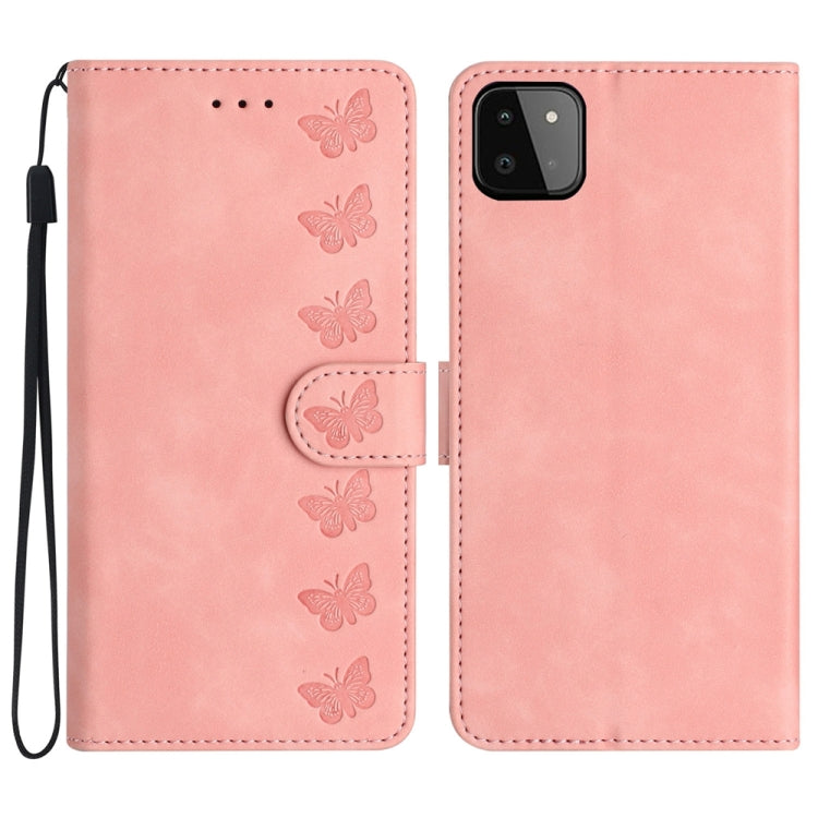 Seven Butterflies Embossed Leather Phone Case